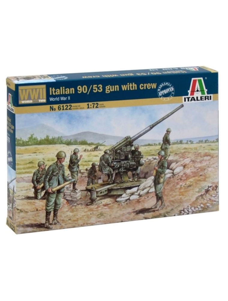 Italeri - CANNONE ITALIANO 90/53    1/72 REGIO ESERCITO WWII +8 SOLDATI