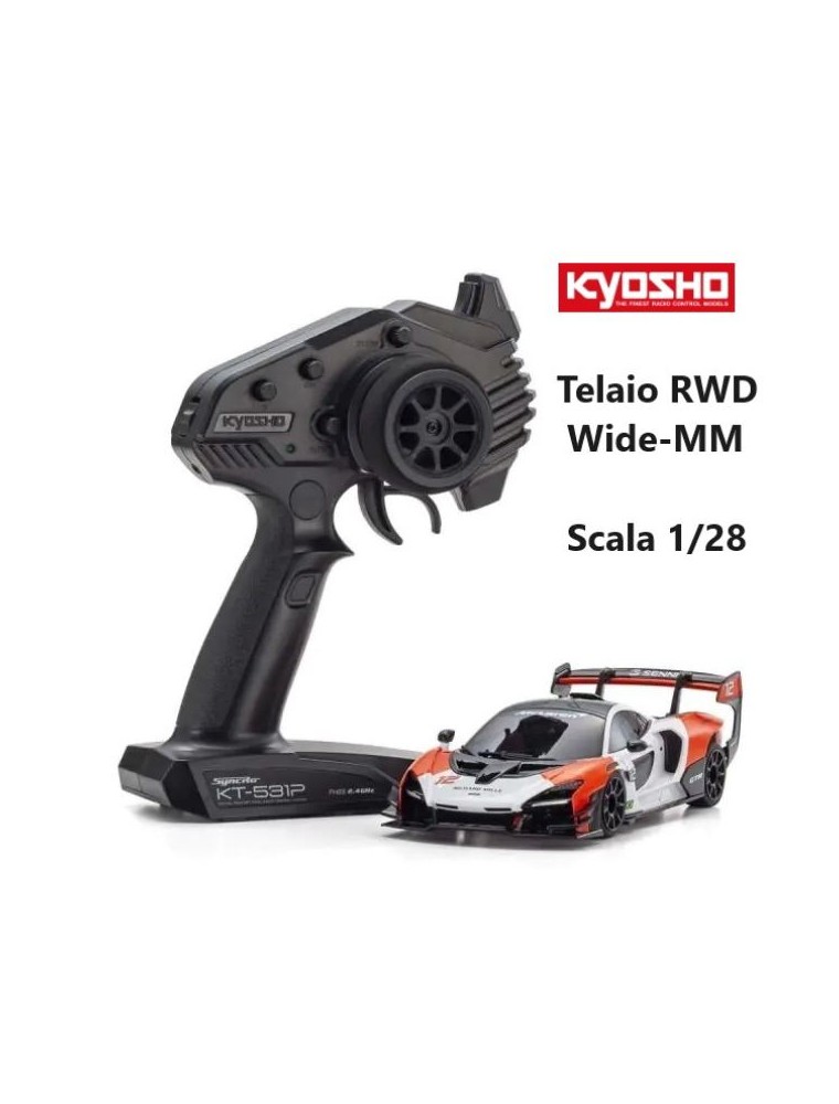 Kyosho - McLaren Senna GTR White-Red Mini-Z RWD Wide-MM 1/28