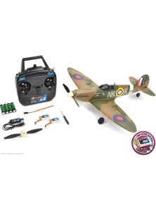 EZ-WING - Mini Spitfire MK II Tan e verde 450mm completo di tutto con 2 LiPo