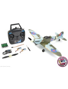 EZ-WING - Mini Spitfire MK II celeste verde 450mm completo di tutto  con 2 LiPo