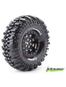 LOUISE RC - Gomme + cerchi neri 1.9 CR-Champ 121mm 2pz 1/10 per crawler	