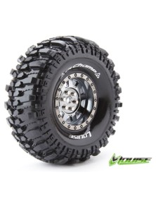 LOUISE RC - Gomme + cerchi cromo 1.9 CR-Champ 121mm 2pz 1/10 per crawler	