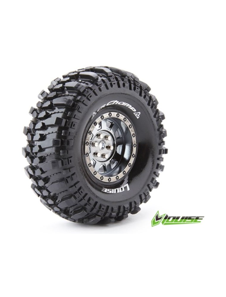 LOUISE RC - Gomme + cerchi cromo 1.9 CR-Champ 121mm 2pz 1/10 per crawler	