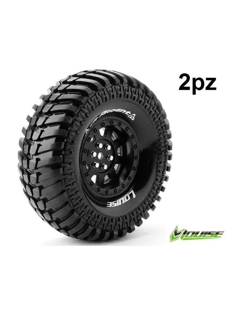 LOUISE RC - Gomme + cerchi neri 1.9 CR-Ardent 121mm 2pz 1/10 per crawler