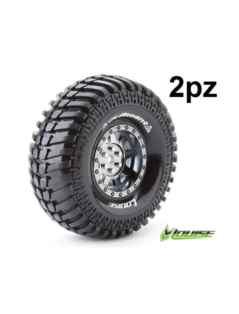 LOUISE RC - Gomme + cerchi cromo 1.9 CR-Ardent 121mm 2pz 1/10 per crawler