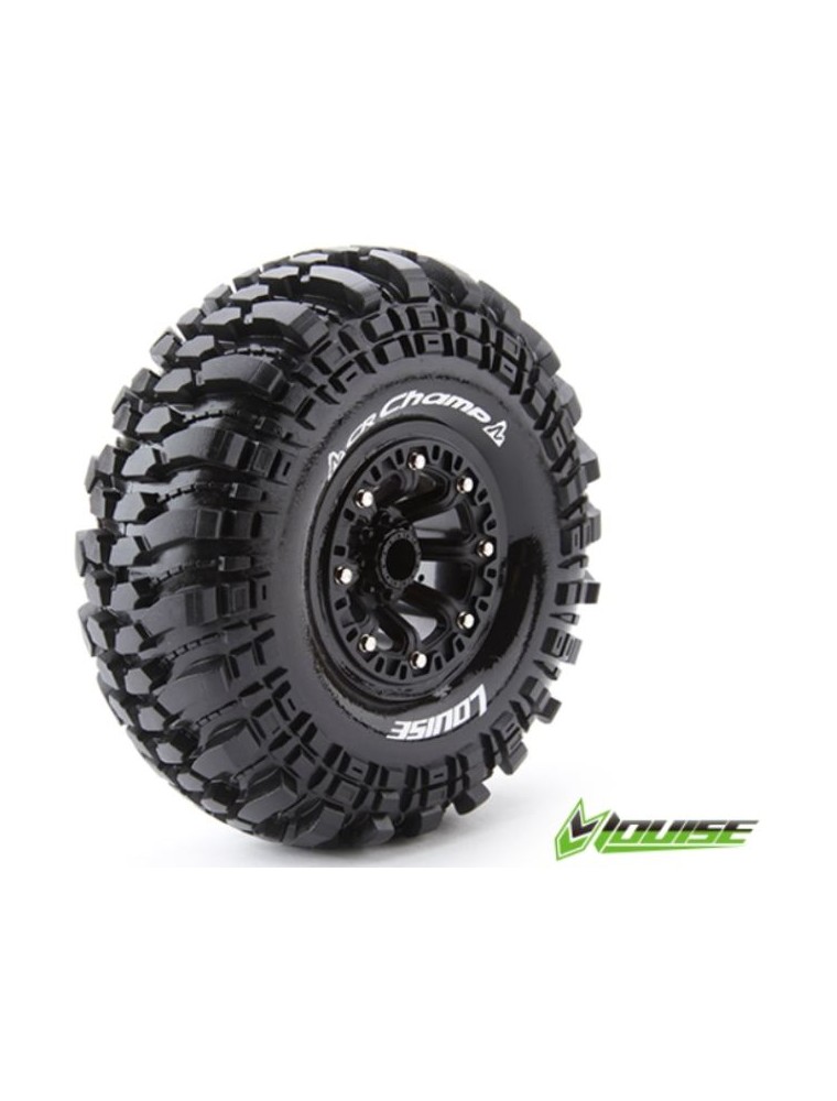 LOUISE RC - GOMME CRAWLER 2.2 CR-CHAMP 2pz 1/10 INCOLLATE SU CERCHI NERI