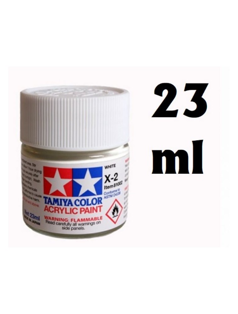 Tamiya - Colore acrilico grande X-2 bianco 1pz da 23ml lucido