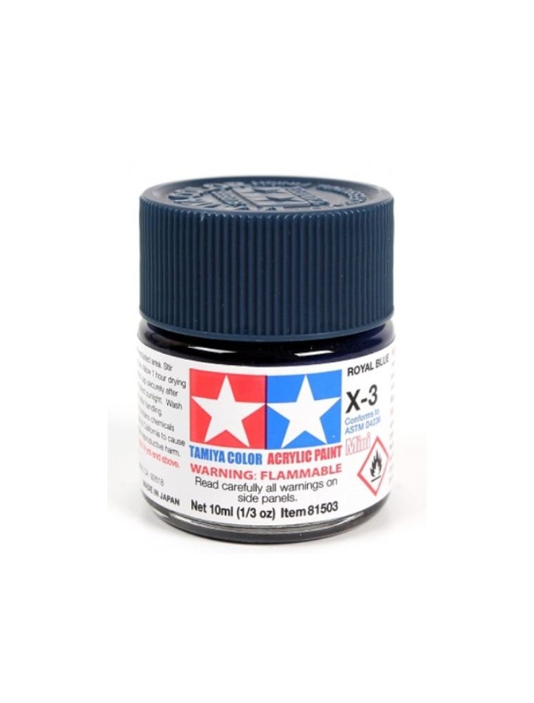 Tamiya - Colore acrilico X-3 Royal Blue 6pz da 10ml  lucido