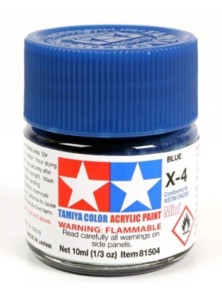 Tamiya - Colore acrilico X-4 Blue 6pz da 10ml  lucido