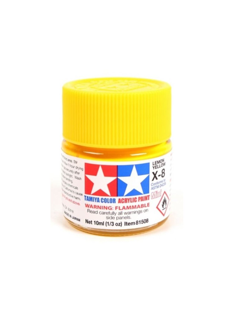 Tamiya - Colore acrilico X-8 Lemon Yellow 6pz da 10ml  lucido