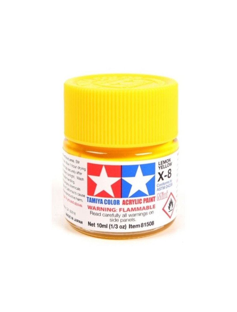 Tamiya - Colore acrilico X-8 Lemon Yellow 1pz da 10ml  lucido