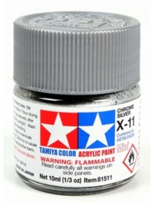 Tamiya - Colore acrilico X-11 Chrome Silver 1pz da 10ml  lucido