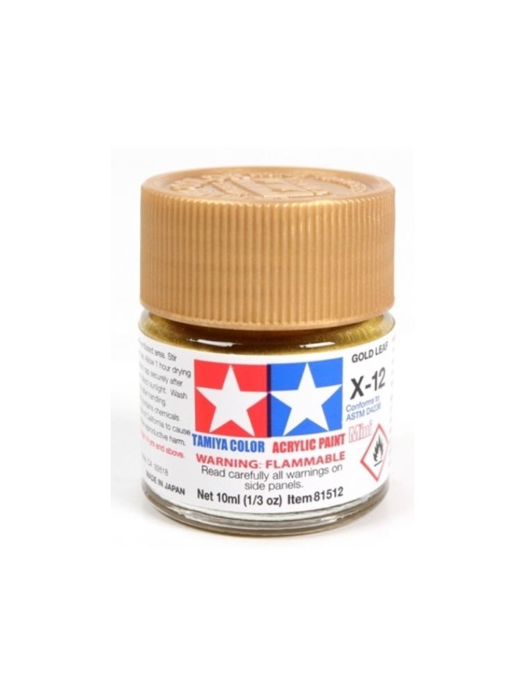 Tamiya - Colore acrilico X-12 Gold Leaf 1pz da 10ml  lucido