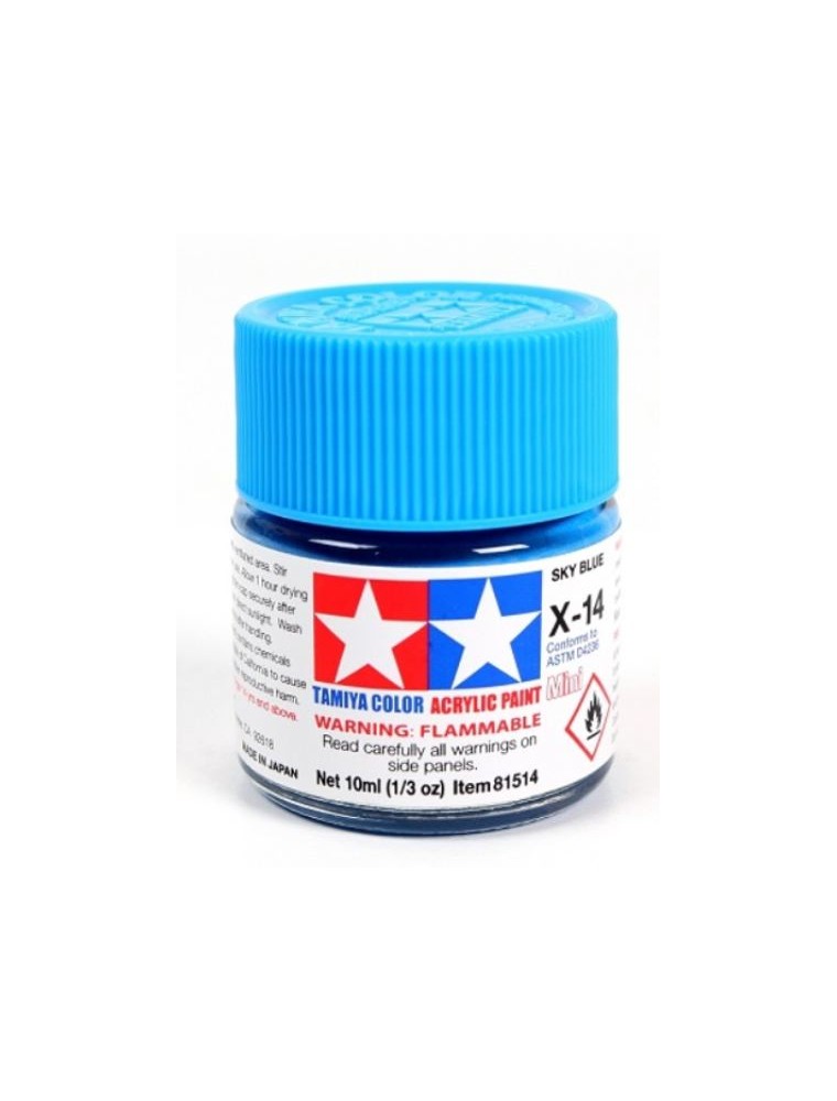 Tamiya - Colore acrilico X-14 Sky Blue 6pz da 10ml  lucido