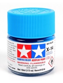 Tamiya - Colore acrilico X-14 Sky Blue 1pz da 10ml  lucido