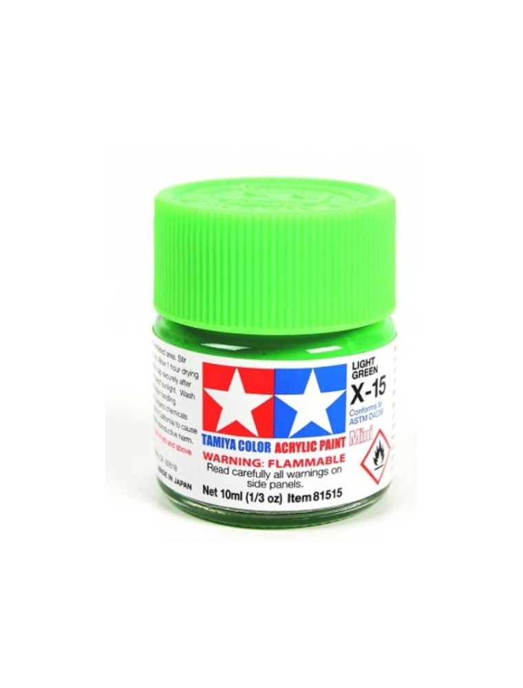 Tamiya - Colore acrilico X-15 Light Green 6pz da 10ml  lucido