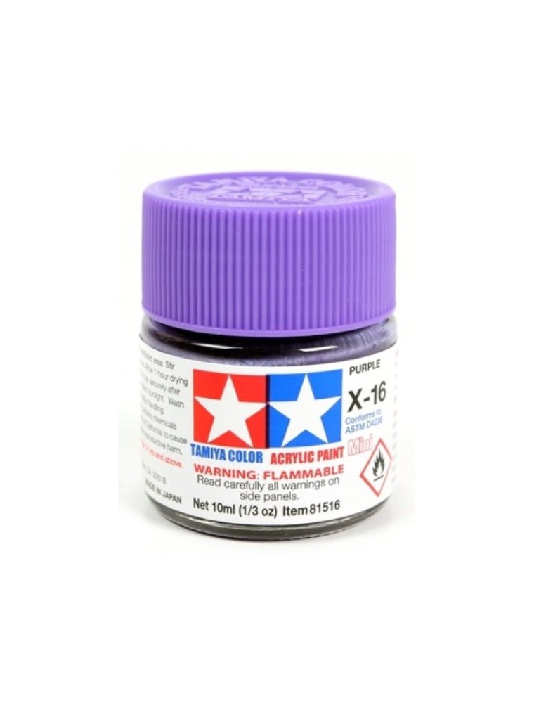 Tamiya - Colore acrilico X-16 Purple 6pz da 10ml  lucido