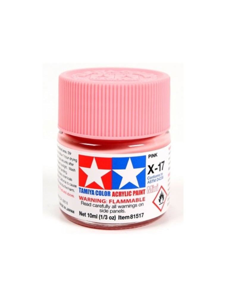 Tamiya - Colore acrilico X-17 Pink 6pz da 10ml  lucido