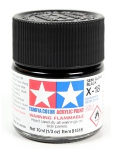 Tamiya - Colore acrilico X-18 Semi Gloss Black 1pz da 10ml semi lucido