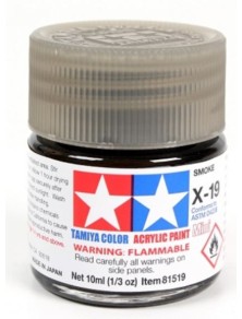 Tamiya - Colore acrilico X-19 Smoke 1pz da 10ml  lucido