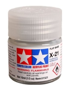 Tamiya - Colore acrilico X-21 Flat Base 6pz da 10ml base opaca