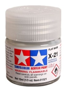 Tamiya - Colore acrilico X-21 Flat Base 1pz da 10ml base opaca