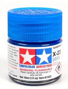 Tamiya - Colore acrilico X-23 Clear Blue 1pz da 10ml trasparente lucido