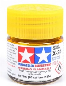 Tamiya - Colore acrilico X-24 Clear Yellow 1pz da 10ml trasparente  lucido