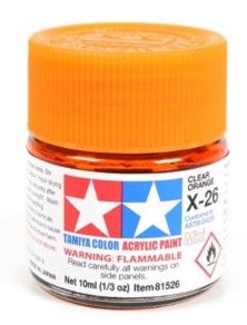 Tamiya - Colore acrilico X-26 Clear Orange 6pz da 10ml  trasparente lucido