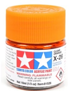 Tamiya - Colore acrilico X-26 Clear Orange 1pz da 10ml  trasparente lucido