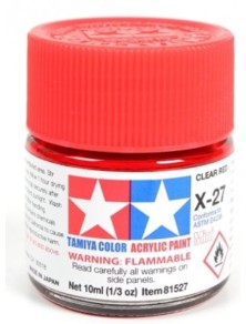 Tamiya - Colore acrilico X-27 Clear Red 6pz da 10ml  trasparente lucido