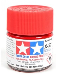 Tamiya - Colore acrilico X-27 Clear Red 1pz da 10ml  trasparente lucido