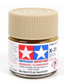 Tamiya - Colore acrilico X-31 Titanium Gold 6pz da 10ml  lucido