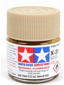 Tamiya - Colore acrilico X-31 Titanium Gold 1pz da 10ml  lucido