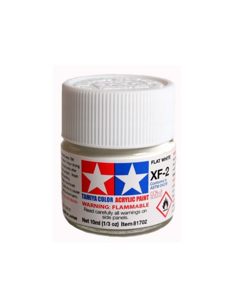 Tamiya - Colore acrilico XF-2 Flat White 6pz da 10ml  opaco