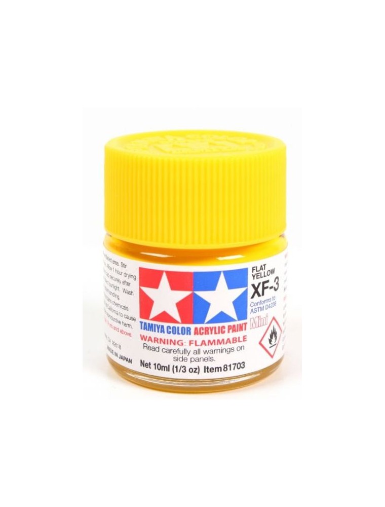 Tamiya - Colore acrilico XF-3 Flat Yellow 6pz da 10ml  opaco