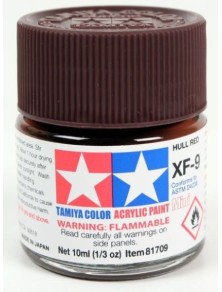 Tamiya - Colore acrilico XF-9 Hull Red 1pz da 10ml  opaco