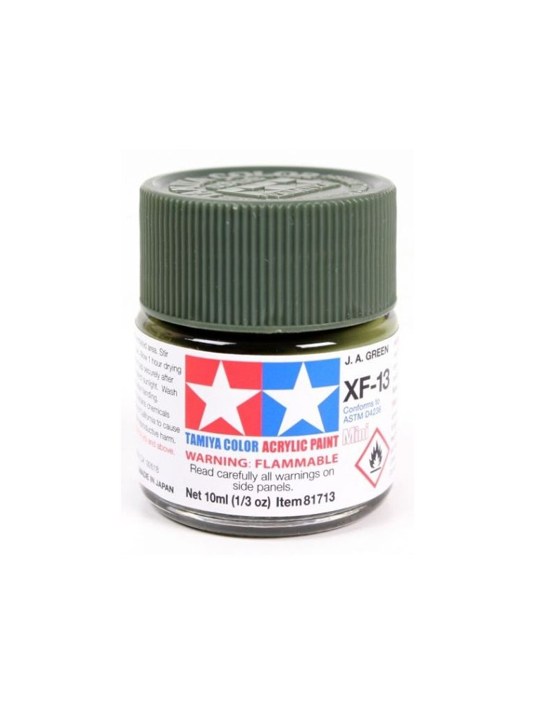 Tamiya - Colore acrilico XF-13 J.a. Green 6pz da 10ml  opaco