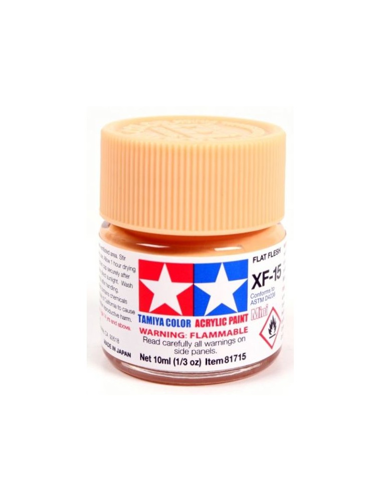 Tamiya - Colore acrilico XF-15 Flat Flesh 6pz da 10ml  opaco