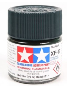 Tamiya - Colore acrilico XF-17 Sea Blue 6pz da 10ml  opaco