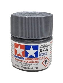 Tamiya - Colore acrilico XF-91 grigio JN GRAY (YOKOSUKA ARSENAL) 1pz 10ml XF91