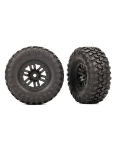 Traxxas - Gomme Canyon Trail 2.2x1.0 incollate su cerchi Neri 2pz TRX4m 1/18