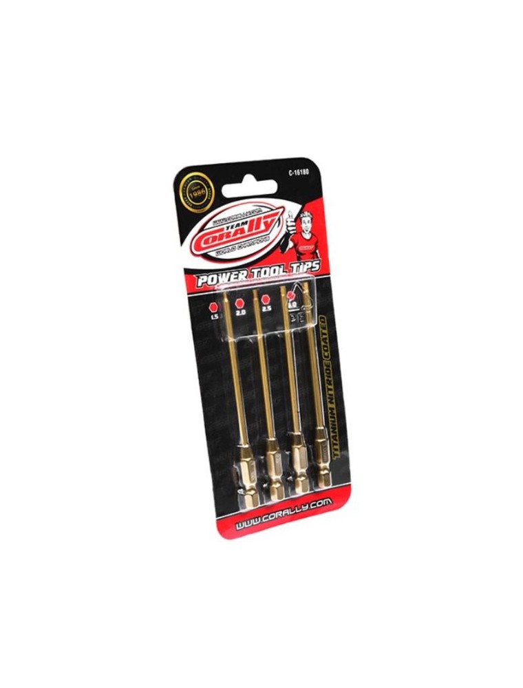 Team Corally - Set punte esagonali Pro Power TI-NI Coated per avvitatore