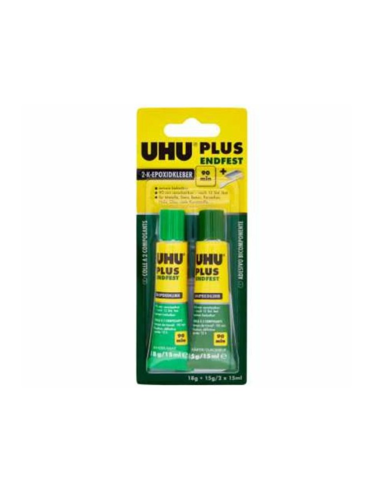 Uhu Bison - Uhu Plus 90minuti 2x15ml epoxy in confezione piccola 300kg di tenuta