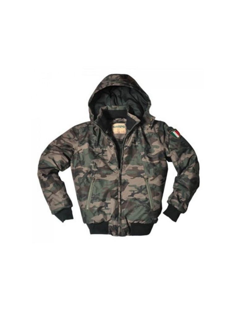 Korps - BOMBER IMBOTTITO WOODLAND    L LARGE GIACCA VINTAGE