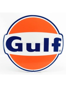 ACCESSORIES - METAL ROUND PLATE - GULF - ORANGE WHITE BLUE