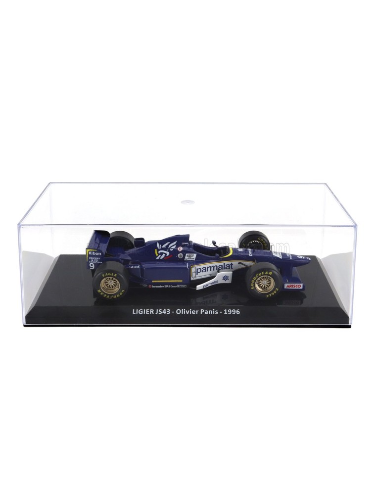 LIGIER - F1  JS43 N 9 SEASON 1996 OLIVIER PANIS - CON VETRINA - WITH SHOWCASE - BLUE WHITE