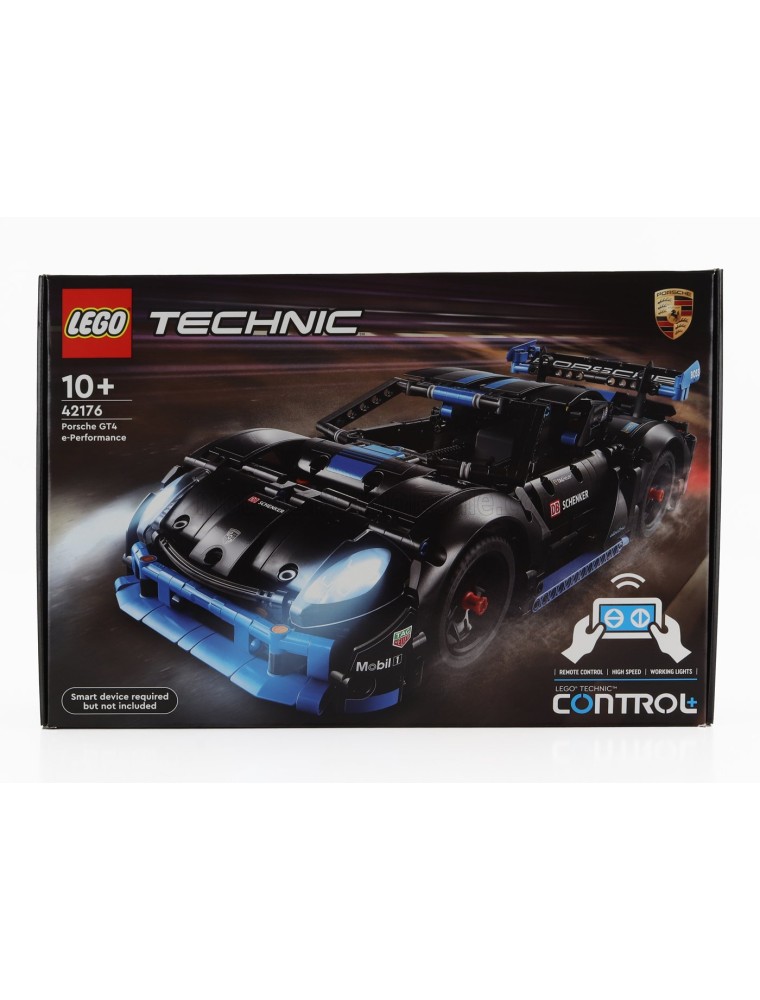 PORSCHE - LEGO TECHNIC - 718 CAYMAN GT4 e-PERFORMANCE N 0 RACING 2022 - MATT BLACK LIGHT BLUE