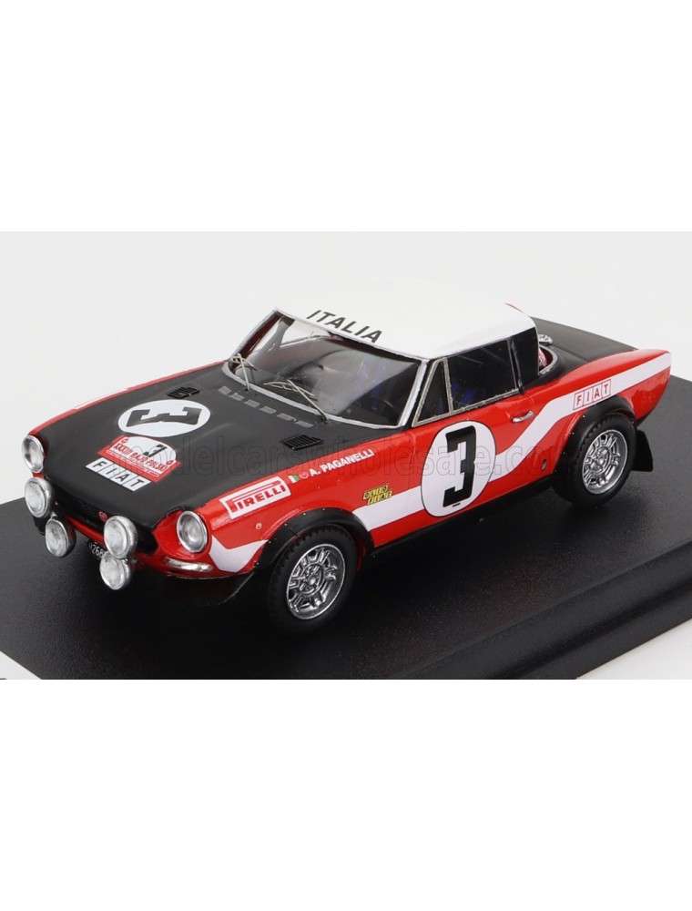 FIAT - 124 ABARTH (night version) N 3 RALLY OF POLAND 1973 A.PAGANELLI - N.RUSSO - RED BLACK WHITE