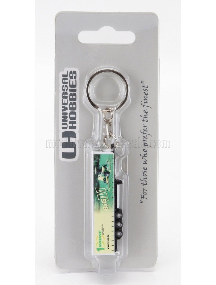 TRAILER - PORTACHIAVI - KEYRING RIMORCHIO TELONATO KRONE BIG-M FOR TRUCK - CM. 5.8 - YELLOW GREEN